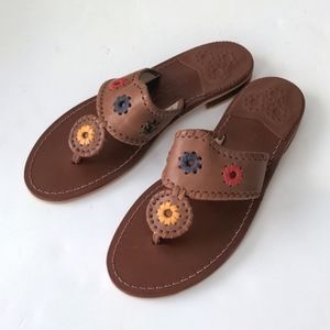Jack Rogers Classic Sandal New Natural Jacks Cognac Multi size 9 New Box